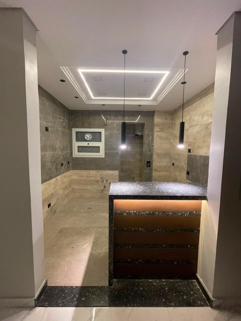 Bright Interiors finishing work: reception counter
